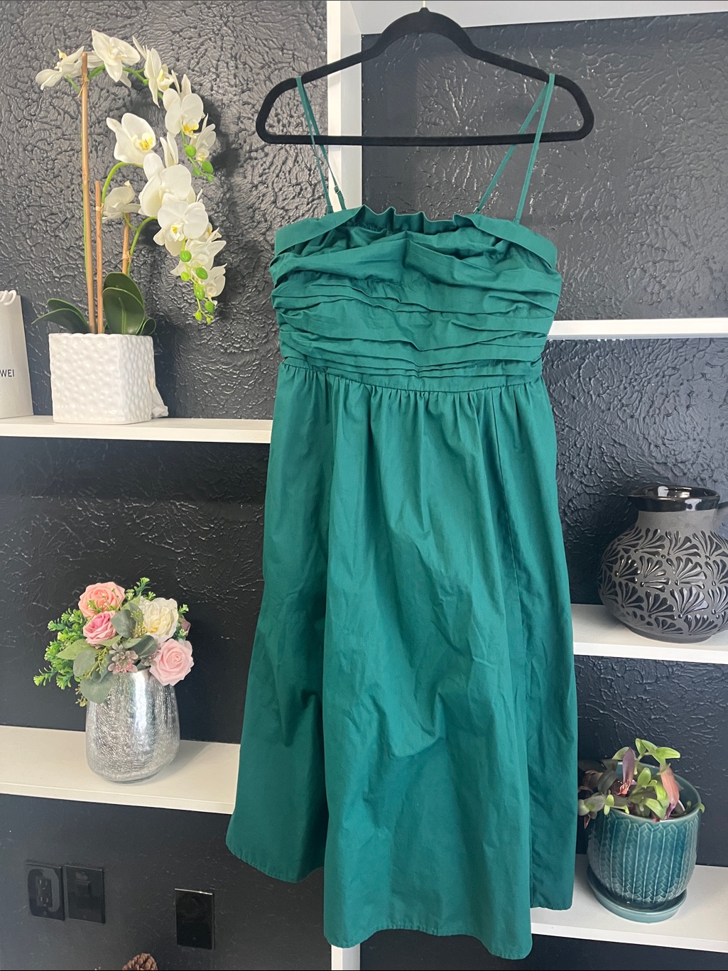Abercrombie & Fitch Emerson Emerald Green Midi Dress Lp